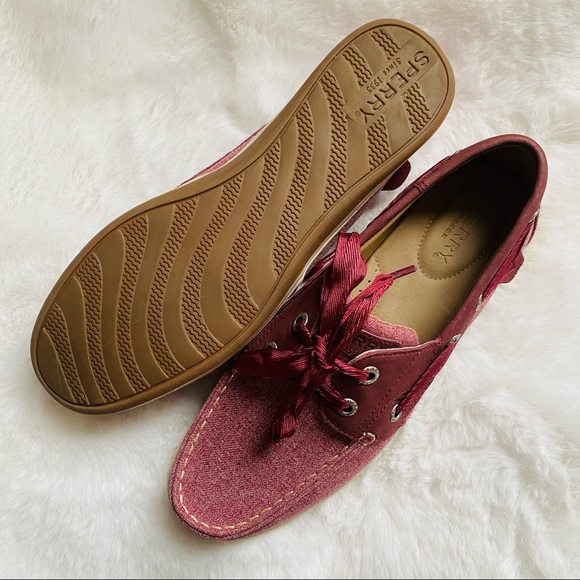 New sperry Koifish  Chambray Boat Shoe wine - Picture 9 of 14
